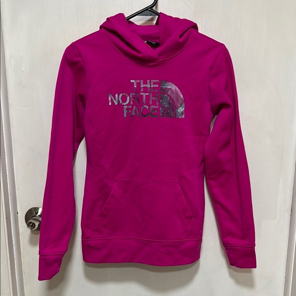 EUC The North Face LOGO WOMEN'S XS MAGENTA PINK Sweatshirt Hoodie - Picture 1 of 7